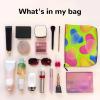YXLymxDAMAI Candy Color Print Cute Toiletry Bag Large Cosmetic Pouch for Travel Essentials and Birthday Gifts view 3