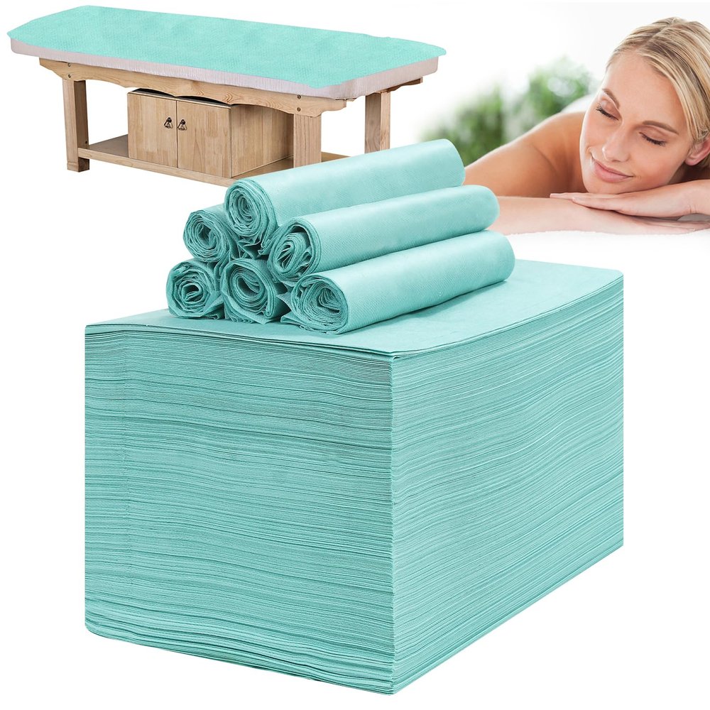 Disposable Bed Sheets for Massage Table 100 Pcs 31" x 71" Waterproof Massage Table Sheets Soft Non Woven Fabric SPA Massage Table Bed Cover Breathable for Beauty Tattoos Waxing (Green)