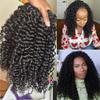 Deep Curly Crochet Human Hair Extensions 30inch 100gKnotless Pre-Separated Feather Crochet Raw Hair for Micro Link Pre Looped Braids Twist view 2