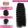 Deep Curly Crochet Human Hair Extensions 30inch 100gKnotless Pre-Separated Feather Crochet Raw Hair for Micro Link Pre Looped Braids Twist view 3