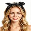 Lastclream Paisley Pattern Headband for Women Bandana Bowknot Cashew Hairband Accessories for Daily Party (Black) view 2