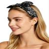 Lastclream Paisley Pattern Headband for Women Bandana Bowknot Cashew Hairband Accessories for Daily Party (Black) view 3