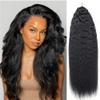 Coarse Curly Kinky Straight Braiding Human Hair Pre Stretched Knotless Feather Crochet Hair Bulk Micro Link Pre Looped 30inch 100g view 1