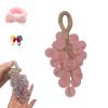 Grape Soaps on A Rope, Personalized Original Handmade Crystal Grapes Cluster Shaped Soaps, Fruit Shaped Hanging Vegan Soap on A Rope, DIY Home Decor and Gift Choice for Washing Hands (Pink) view 1