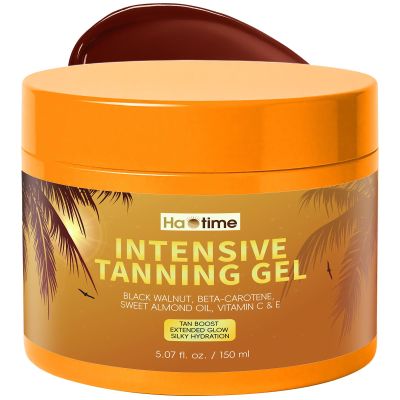 HAOTIME Tanning Lotion, Fast Tan Accelerator for Natural Browning, Deep Dark Tan with Beta-Carotene, Vitamins C & E, Natural Oils, Hydrating, Non-Greasy, Water-Resistant, Outdoor Tanning Gel, 5 Fl Oz