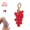 Grape Soaps on A Rope, Personalized Original Handmade Crystal Grapes Cluster Shaped Soaps, Fruit Shaped Hanging Vegan Soap on A Rope, DIY Home Decor and Gift Choice for Washing Hands (Red) view 1