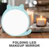 JHKNNK Irregular Wall-Mounted Makeup Mirror with Folding Stand Small Tabletop Vanity Mirror for Bedroom and Office for Student Dormitory Use view 3