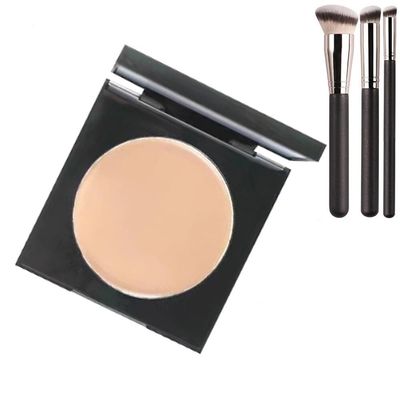 Colored CC Undereye Corrector with Brush, Eye Concealer Undereye Color Corrector for Dark Circles, Clay Neutralizing Makeup Under Eye Hydrating Concealer(Light-Medium)