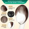 Qunlinta Clip In Bangs, Hair Clip French Bangs Clip-On Hairpieces For Women Fringe With Temples Natural Curved Thick Hair Extensions Clip-In Curtain Wig Medium Brown view 2