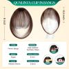 Qunlinta Clip In Bangs, Hair Clip French Bangs Clip-On Hairpieces For Women Fringe With Temples Natural Curved Thick Hair Extensions Clip-In Curtain Wig Medium Brown view 3