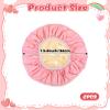 2 Pcs Shower Cap Waterproof, Reusable Shower Caps for Women Waterproof Two Layer Large Caps Reusable with Elastic Band for Long, Thick or Curly Hair view 2