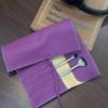 Real Leather Makeup Brush Bag, Portable Makeup Brush Case, Velvet Lining Protection, Essential Beauty Accessory (Purple) view 4
