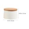 Reusable Ceramic Tea Canister 30ml White with Bamboo Lid view 2
