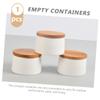 Reusable Ceramic Tea Canister 30ml White with Bamboo Lid view 3