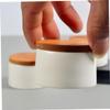 Reusable Ceramic Tea Canister 30ml White with Bamboo Lid view 4