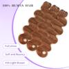 YESHURAY #30 Light Brown Bundles Body Wave Human Hair 24 26 28 Inch view 3