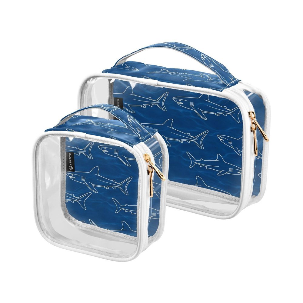 sanluoli 2 Pack clear men toiletry bag TSA approved transparent makeup bag organizer Mens shaving kit