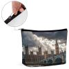FHESDCW Small Makeup Bag for Purse, Waterproof PU Leather Stormy And Gloomy Weather Cosmetic Bag Portable Toiletry Organizer Mini Makeup Pouch Versatile Zipper Pouch for Women, Travel, Gifts view 4