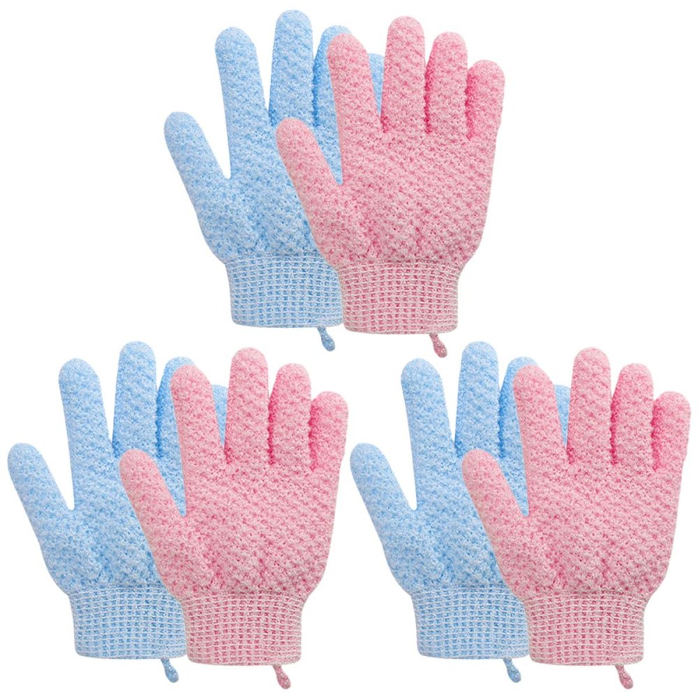 Toyvian 12pcs Exfoliating Bath Gloves Set with Hanging Loop, Nylon Body Scrubbing Mitts for Shower and Skin Care, Comfortable Five-finger Gloves for Men and Women at Home