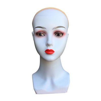 Menolana Synthetic Fiber Hair Mannequin Head with Hat - Professional Hairdressing Training Model