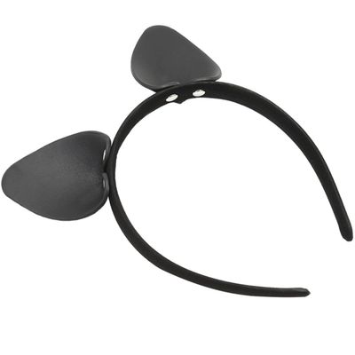 BIUDECO Black Leather Headband with Cat Ears, Womens Party Hair Hoop, Creative Halloween Hair Accessory for Cosplay and Daily Wear