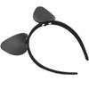 BIUDECO Black Leather Headband with Cat Ears, Womens Party Hair Hoop, Creative Halloween Hair Accessory for Cosplay and Daily Wear view 1