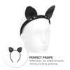 BIUDECO Black Leather Headband with Cat Ears, Womens Party Hair Hoop, Creative Halloween Hair Accessory for Cosplay and Daily Wear view 3