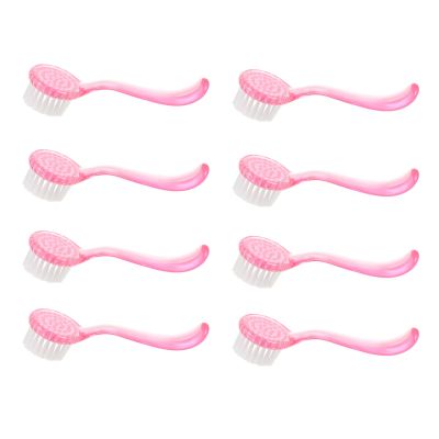 BIUDECO 8pcs Facial Cleansing Brush and Nail Dust Scrubber Set, Round Head Manual Face Pore Brush for Deep Exfoliating and Skin Cleaning, Suitable for Daily Beauty Care Random Color