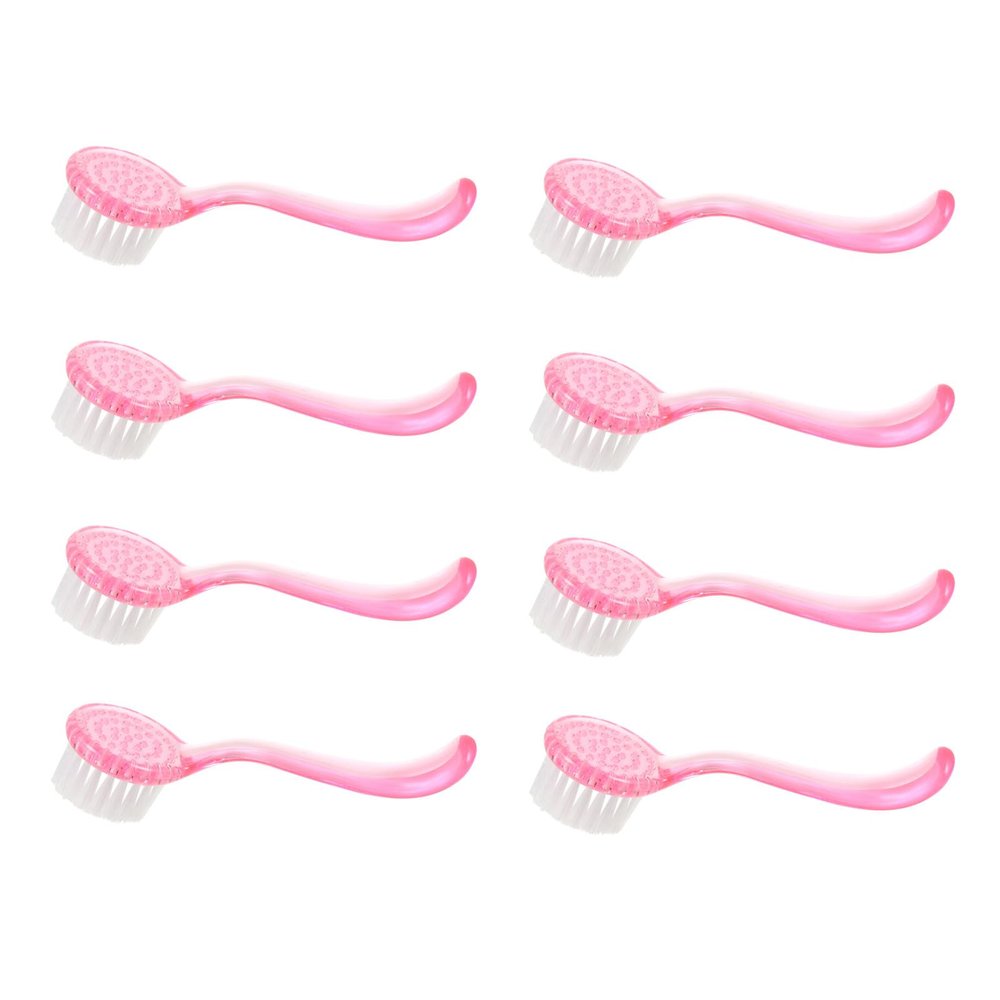 BIUDECO 8pcs Facial Cleansing Brush and Nail Dust Scrubber Set, Round Head Manual Face Pore Brush for Deep Exfoliating and Skin Cleaning, Suitable for Daily Beauty Care Random Color