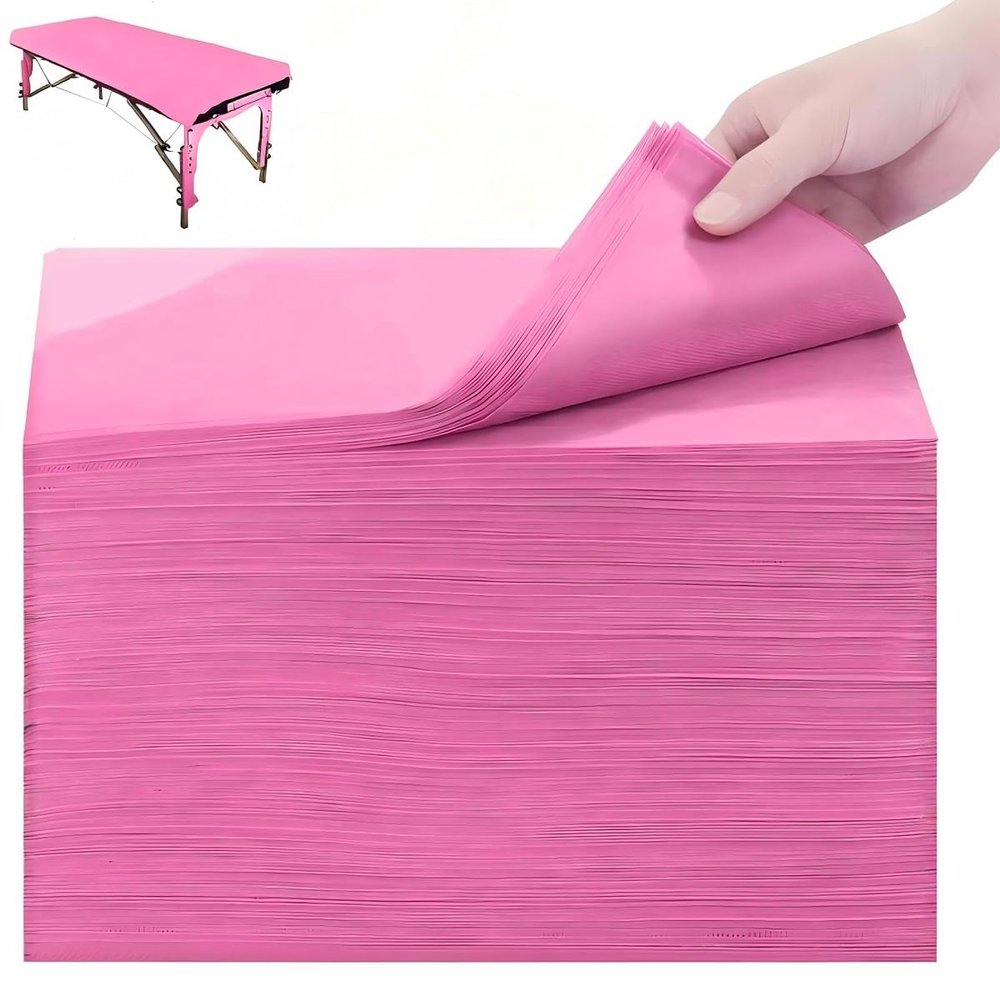 100Pcs Disposable Massage Table Sheets 31.5" x 71" Non-Woven Fabric Bed Covers for Ultimate Hygiene and Comfort in Massage, Tattoo, and Spa Treatments, Breathable and Durable Sheets