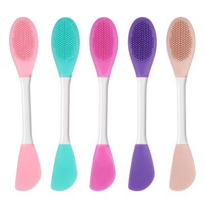5 Pcs Facial Cleansing Brush Pore Brush for Face 2 in 1 Face Scrubber Soft Pore Brushes Multi-Function Mask Applicator for Skincare Routine DIY Masks