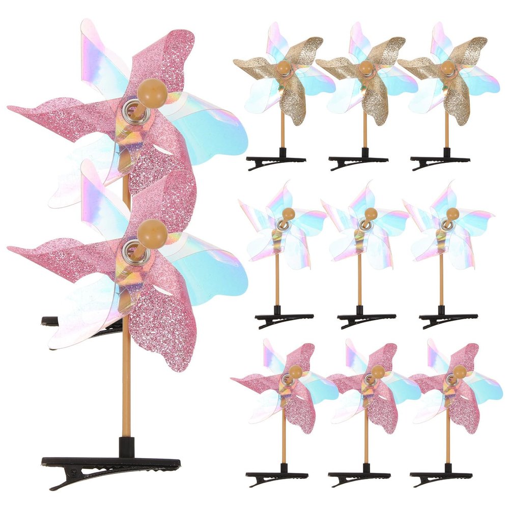 Gatuida 11Pcs Sequins Hair Clips Pinwheel Hairpins Girls Hair Barrettes for Women Cute Windmill Accessories for Birthday School Travel Daily Wear Party Holiday
