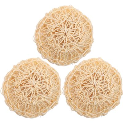 Sisal Shower Balls, 3 Pack Round Body Scrubbers for Washing