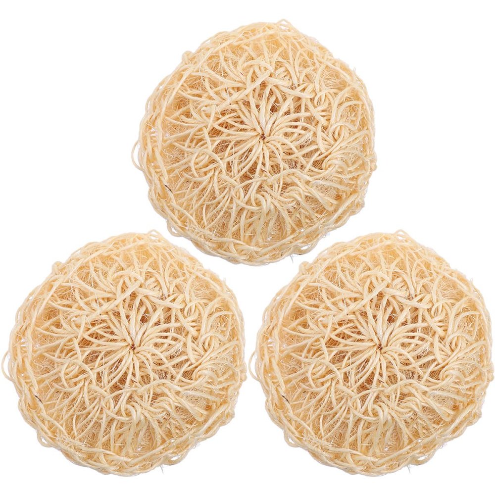 Sisal Shower Balls, 3 Pack Round Body Scrubbers for Washing