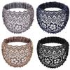 Lace Pearl Hollow Elastic Headwrap Boho-Chic Crystal Embellished Wide Headbands Elegant Wide Floral Headbands Luxury Hair Accessories for Weddings Vacations & Daily Styling 3 Pcs view 1