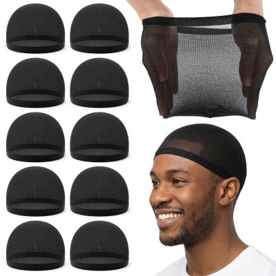 10pcs Stocking Wave Caps for Men Soft Breathable Wave Stocking Caps for Black Men Polyester Skull Cap for Sleeping