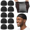 10pcs Stocking Wave Caps for Men Soft Breathable Wave Stocking Caps for Black Men Polyester Skull Cap for Sleeping view 1