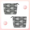 ocpcrn Classical Gray Arrows Imitation Linen Cosmetic Bag, Travel Wash Bag, Cosmetic Storage Bag view 2