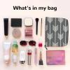 ocpcrn Classical Gray Arrows Imitation Linen Cosmetic Bag, Travel Wash Bag, Cosmetic Storage Bag view 3