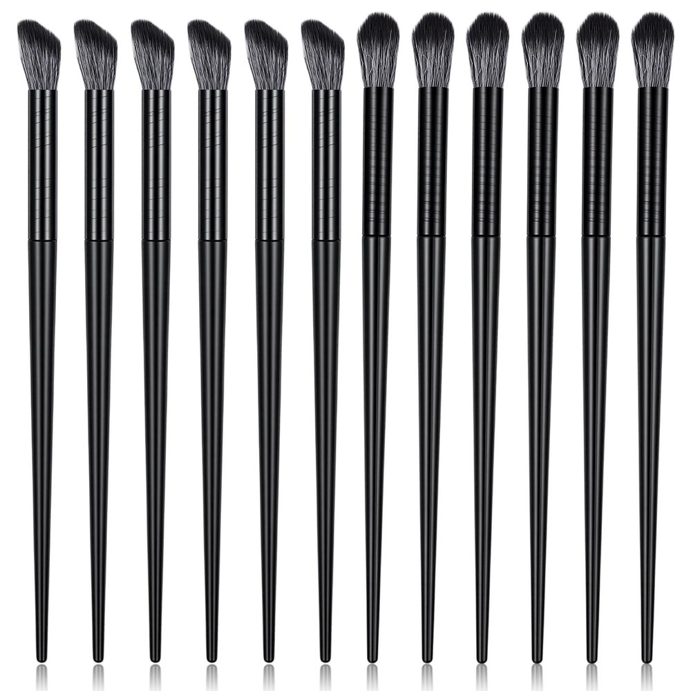12Pcs Fluffy Eyeshadow Brush Angled Eyeshadow Blending Brush