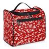 cfpolar Floral Red Background Toiletry Bag for Women, Hanging Travel Toiletry Bag, Water-resistant Cosmetic Makeup Organizer for Toiletries and Cosmetics, Bathroom Shower Bag with Handle and Hook view 1