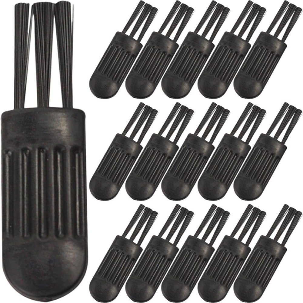 HOOWIFFY 100pcs Mini Nose Hair Trimmer Cleaning Brush Set Black Shaver Cleaning Tool Portable for Mens Electric Shaver Maintenance and Facial Hair Removal