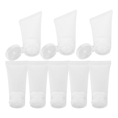GRADENEVE 8pcs Frosted Plastic Travel Toiletry Bottles 20ml Refillable Squeeze Tubes with Flip Cap Portable Lotion Dispenser for Women Cosmetic Soft Tubes
