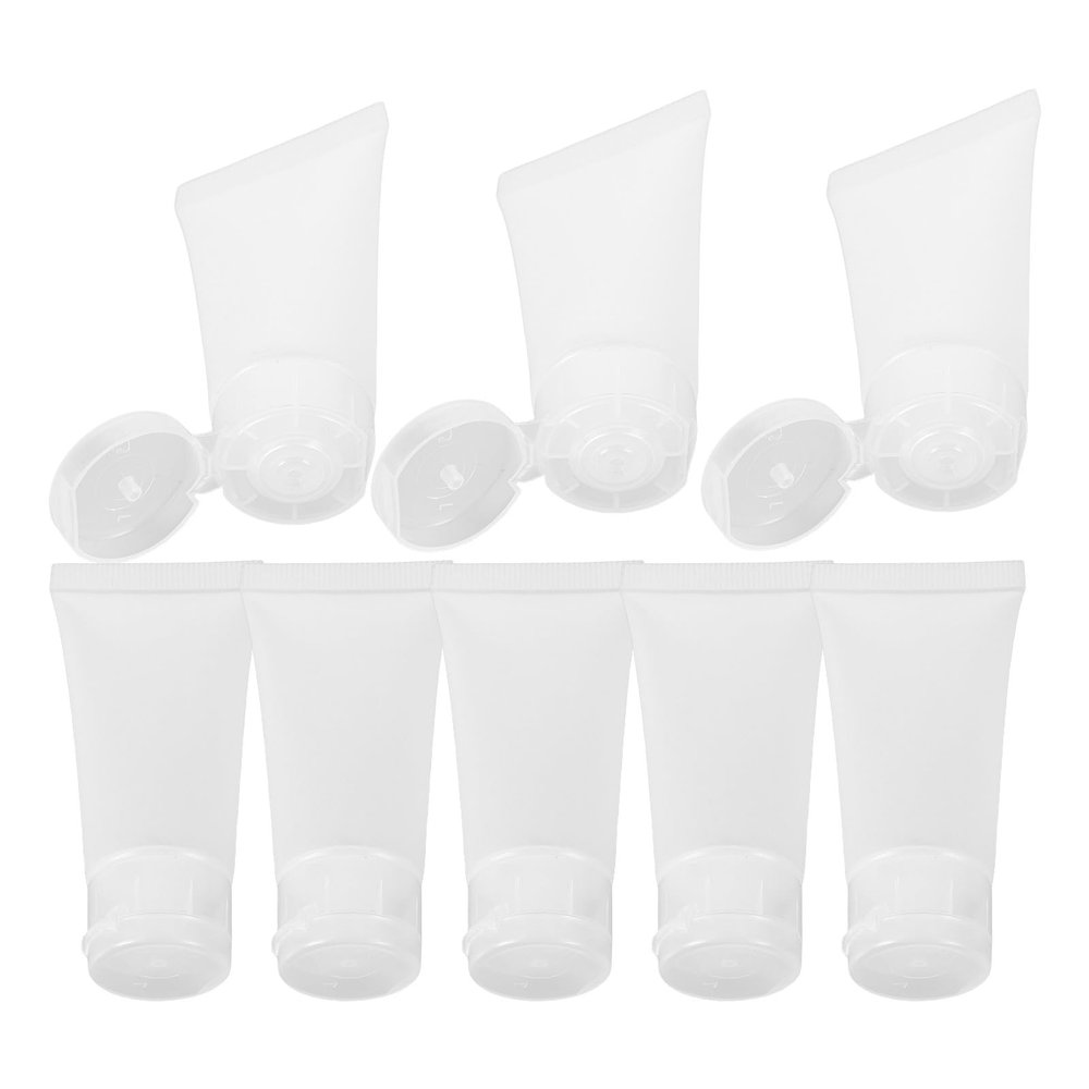 GRADENEVE 8pcs Frosted Plastic Travel Toiletry Bottles 20ml Refillable Squeeze Tubes with Flip Cap Portable Lotion Dispenser for Women Cosmetic Soft Tubes