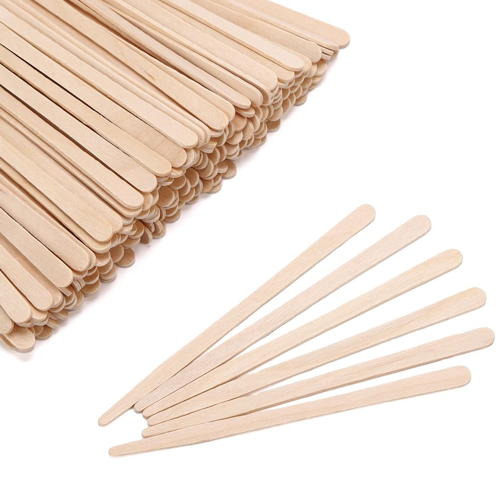 SNWbamood 200 Pcs Small Waxing Sticks Disposable Single Spatulas for Eyebrow, Lip, Nose, Hair Removal Professional Hard & Soft Wax Sticks for Salon or Home Use