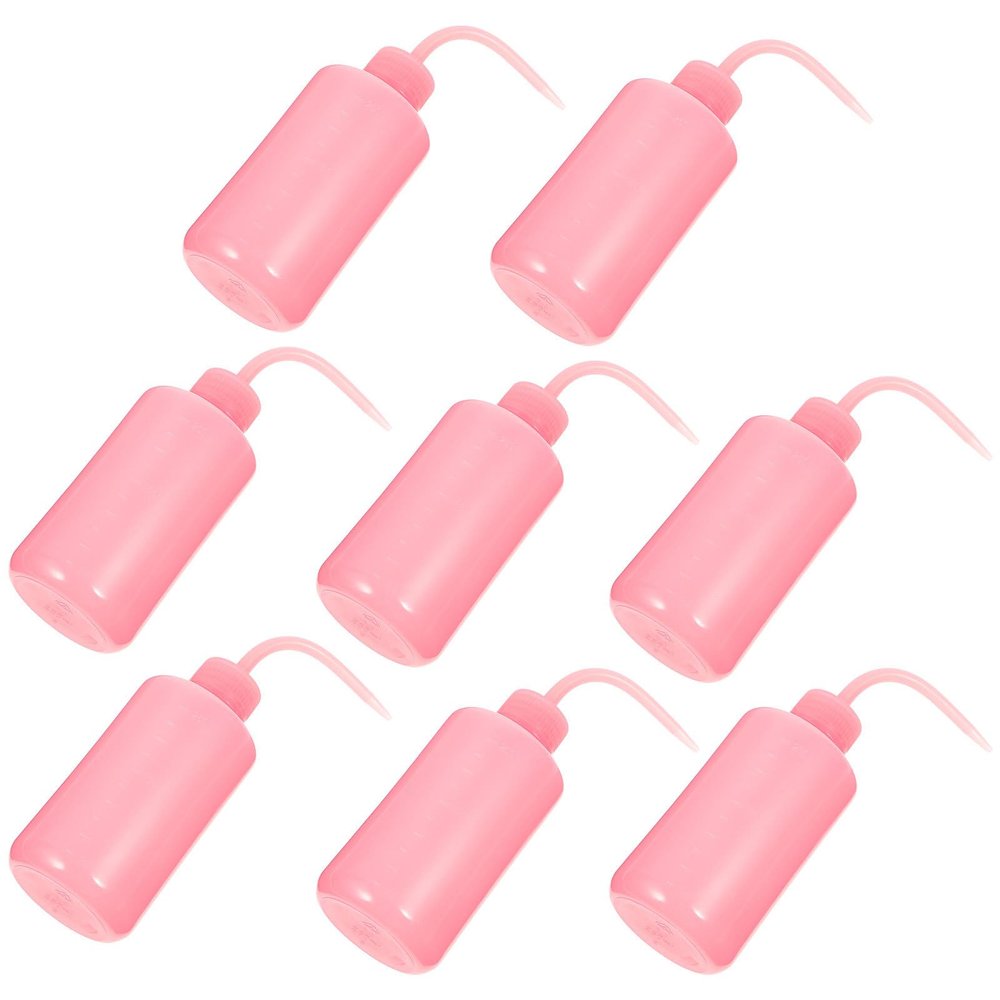 8pcs 250ml Eyelash Cleaning Squeeze Bottles with Leak-proof Bend Mouth, Refillable Eyelashes Wash Bottles for Women Lash Extension Cleaning