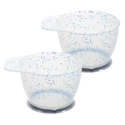 CATIEBYE 2pcs Plastic Hair Mixing Bowls for Hair Dyeing and Coloring Crystal Blue Color and Styling