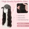 SEGO Hat Wigs, Hat with Hair Attached for Women Soft Denim Cap Wigs Long Wavy Curly Adjustable Baseball Cap With Hair Extensions -Gray 18"-#04 Black Brown view 3