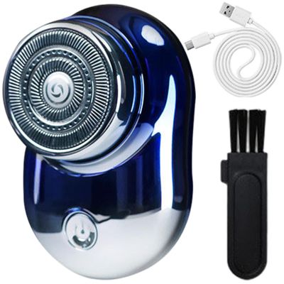 Mini Electric Shaver, Waterproof Rechargeable Metal Portable Shaver, Wet & Dry Use for Men, Electric Foil