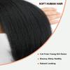 16 18 20 Inch Kinkystraight Human Hair Bundles Kinky Straight Bundles Yaki Natural Black 100% Unprocessed Brazilian Virgin Human Hair Natural Black view 4